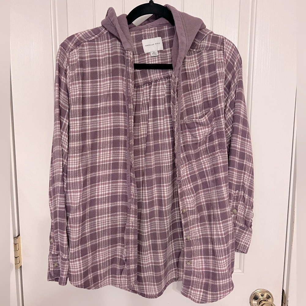 XXS American Eagle Hooded Flannel